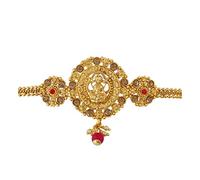 Craftopia Overseas Golden Finish Studded Stone Traditional Bajuband Armlets for Women/Girls Festive Flair: Perfect for weddings and celebrations, our Bajubands add a touch of glamour.