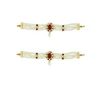 Craftopia Overseas Maroon Colour Designer Bajuband Armlets For Mahalaxshmi | Bappa Murtis Chic Wrist Adornments: Discover our stunning collection of bracelets.