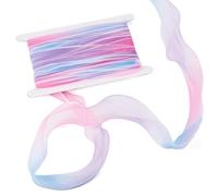 Craftora 10.94 Yards Iridescent Fishtail Organza Ribbon 2.17 inch Gradient Sheer Ribbon Craft Ribbons for for Gift Wrapping Floral Bouquets Wedding Decor Christmas DIY Crafts (Mermaid Color)