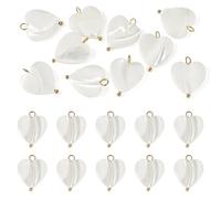 Craftora 10 Pcs Heart Shell Charms Flat Natural Shell Pendants Love Seashell Link Connector Charms for DIY Crafts Bracelet Necklace Earrings Jewelry Making