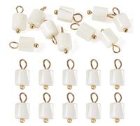 Craftora 10 Pcs Seashell Charms Natural Shell Column Pendant Flat Shell Link Connector Charms for Summer Sea Beach Bracelet Necklace Earrings Jewelry Making