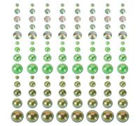 Craftora 100g Flat Back Half Round Pearl Beads Plastic Rhinestone Cabochons Imitation Pearls Lawn Green Nail Gems for DIY Crafts Jewelry Making Decor