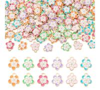 Craftora 108 Pcs Enamel Flower Pendants Colorful Floral Charms Blossoms Metal Dangle Charms for Women Necklace Bracelet Earring Jewelry Making