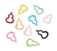 Craftora 10Pcs Gourd Shape Spring Gate Rings Clasps 36.1x24x4.1mm Cute Carabiner Spring Snap Clip Hook Key Chain Clips for Handbag Keychains Bag Charm DIY Crafts