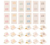 Craftora 120 Pcs Cotton Labels Tags Handmade Rectangle Sew on Clothing Labels Collar Craft Custom Tags with Word for DIY Knitting Clothing Decoration