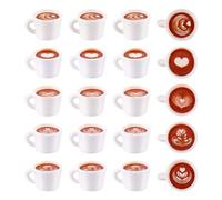 Craftora 20 Pcs Resin Coffee Cup Charms Mini Caffe Latte Pendants Cute White Imitation Drink Cup Ornament for DIY Crafts Bracelet Keychain Jewelry Making