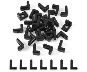 Craftora 30Pcs 20mm Black Large Letter Beads, Acrylic Big Alphabet Beads, Chunky Initial Letter L Bead with Large Hole for Friendship Bracelets Keychain Bag Charms Shoelaces