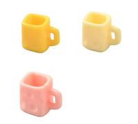 Craftora 30Pcs 3 Colors Resin Mini Cheese Mug for Dollhouse Accessories, Mixed Color Plastic Tiny Tea Mugs Mini Teacups, Pretend Tea Party Props for Dollhouse Kitchen DIY Crafts Fairy Garden