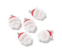 Craftora 30Pcs Christmas Santa Claus Charms, Flatback Xmas Resin Charms Cartoon Cute Pendants for Christmas Crafts Jewelry Making Necklace Bracelet Decorations
