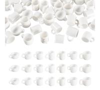 Craftora 35 Pcs Resin Coffee Cup Charms White Mug Pendants 3D Imitation Tea Cup Tableware Hanging Ornament for DIY Crafts Keychain Earrings Jewelry Making