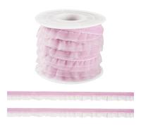 Craftora 5 Yards Violet Velvet Ruffle Lace Trim 5/8 inch Elastic Velvet Ribbons Suede Laces Ribbon Pleated Trimming for Sewing Gift Wrapping Christmas Decor Craft