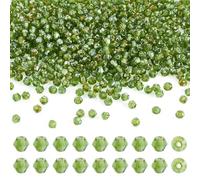 Craftora 50g Crystal Bicone Glass Beads Bulk Olive Drab Bicone Seed Beads 4-4.5mm Faceted Loose Spacer Bead for Bracelets Necklace Wind Chime Earring Jewelry Making Supplies