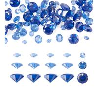 Craftora 60Pcs 3 Styles Cubic Zirconia Charms for Jewelry Making, Blue Faceted Crystal CZ Stone Charm Small Romantic Flat Round Rhinestone Dangle Pendants for Necklace Bracelet Jewelry Making
