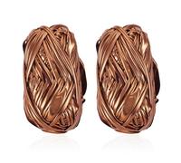 Craftora 74 Yards Chocolate Metallic T-Shirt Yarn for Crochet, Shiny Crochet Knitting Yarn Sparkle Fabric Cloth Tshirt Yarns for Crocheting Knitting Projects