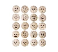 Craftplay Coconut Shell Emotions | Set of 20 | Natural Feelings Discs | Eco-Friendly | Emotional Literacy Manipulatives for Early Years Wellbeing