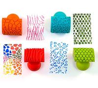 Craftplay My first art tools | Dough animal skin pattern rocker stampers | Pack of 4 patterns | Ideal with paint and dough