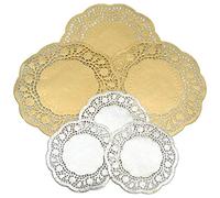 Craftplay Paper doilies | Gold & silver | 20 gold and 20 silver per pack | Silver 13.5 cm Gold 24 cm diameter