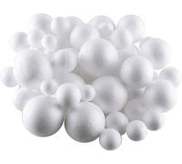 Craftplay Polystyrene Balls Jumbo Pack | White | Assorted Sizes | Pack of 100 Balls! | Poly Spheres