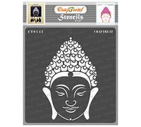 CrafTreat Buddha Stencils for Painting on Wood, Canvas, Paper, Fabric, Floor, Wall and Tile - Buddha 2-6x6 Inches - Reusable DIY Art and Craft Stencils for Home Decor - Buddha Face Stencils