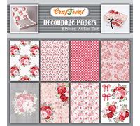 CrafTreat Decoupage Paper - Red Blooms (8Pcs)
