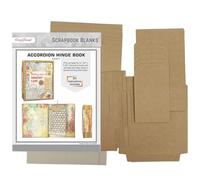 CrafTreat DIY Scrapbook Accordion Hinge Book 1 Kraft | Precut Album Base with Pockets & Tags | Interactive Mini Scrapbook Kit for Wedding Anniversary Travel Couples Memory Book Gift