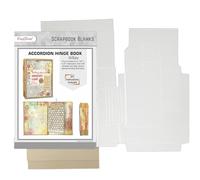 CrafTreat DIY Scrapbook Blank Precut Album Base - Accordion Hinge Book White - Interactive Mini Scrapbook Album with Pockets and Tags - Photo Memory Book Craft Gift for Wedding Anniversary Travel