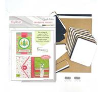 CrafTreat DIY Scrapbook Blank Precut Album Base - Quick Folio Envelope Pocket Black Kraft White - Interactive Mini Scrapbook with Waterfall Pages for Journals, Crafts & Memory Albums