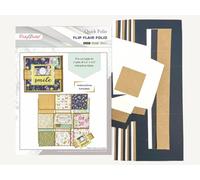 CrafTreat DIY Scrapbook Blank Precut Album Base - Quick Folio Flip Flair | Interactive Mini Scrapbook Album for Photos, Journals, Memory Books & Paper Craft Projects | Black, Kraft & White