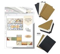 CrafTreat DIY Scrapbook Blank Precut Album Base - Quick Folio Wallet Black Kraft White - Interactive Mini Scrapbook Album with Pockets & Flaps - Handmade Craft Gift Memory Book