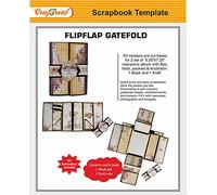 CrafTreat FlipFlap Gatefold Folio Scrapbook Templates - 2 Interactive Album Sets (Black & Kraft) with Precut Die Cuts, Belly Band Closure & Tutorials