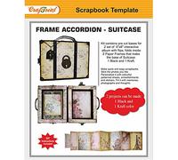 CrafTreat Frame Accordion Suitcase DIY Scrapbook Blanks - 2 Sets (Black & Kraft) with Precut Die Cuts, Magnets & Tutorials for Interactive Accordion Mini Albums