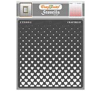 CrafTreat Geometric Heart Pattern Stencils for Painting on Wood, Wall, Tile, Canvas, Paper, Fabric and Floor - Flying Hearts Stencil - 6x6 Inches - Reusable DIY Art and Craft Stencils