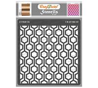 CrafTreat Geometric Stencils for Painting on Wood, Wall, Tile, Canvas, Paper, Fabric and Floor - Connected Hexagon Stencil - 6x6 Inches - Reusable DIY Art and Craft Stencils