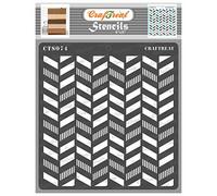 CrafTreat Geometric Stencils for Painting on Wood, Wall, Tile, Canvas, Paper, Fabric and Floor - Striped Herringbone Stencil - 6x6 Inches - Reusable DIY Art and Craft Stencils