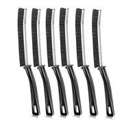 CrafTreat Hard Bristle Crevice Cleaning Brush - 6 Pack (Black) - Gap Scrub Brushes for Kitchen, Bathroom, Window Tracks, Grout, Car & Tight Spaces - Household Cleaning Tool
