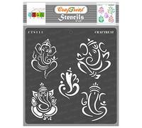 CrafTreat Indian Stencils for Painting on Wood, Wall, Tile, Canvas, Paper, Fabric & Floor - Elephant Design Stencil - 6x6 Inches - Reusable DIY Art and Craft Stencils