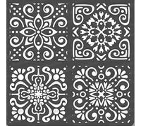 Craftreat Moroccan Tile Stencil for Painting on Wood, Canvas, Paper, Fabric, Floor, Wall and Tile - Moroccan Tiles - 6x6 Inches - Reusable DIY Art and Craft Stencils - Stencil Tile Pattern