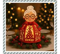 CrafTreat Mrs. Santa Paper Lantern - DIY Christmas Lantern Craft Kit | Easy Family Activity, Reusable Holiday Decoration and Giftable Craft