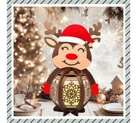 CrafTreat Reindeer Paper Lantern - DIY Christmas Craft Kit | Fun Family Project, Reusable Festive Décor and Holiday Gifting Idea