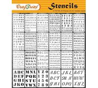 CrafTreat Reusable 24 Pcs Letter and Number Stencils (4.5" x 7" Each) - Alphabet & Number Stencils for Painting on Wood, Cake Decorating, T-Shirts, Greeting Cards, and More