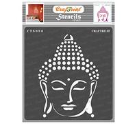 CrafTreat Reusable Buddha Stencils for Painting on Wood, Canvas, Paper, Fabric, Floor, Wall and Tile - Buddha - 12x12 Inch - DIY Art and Craft Stencils - Wall Decor Stencils - Buddha Stencil