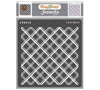 CrafTreat Reusable Buffalo Plaid Stencil for Painting on Wood, Canvas, Fabric, Paper, Floor, Wall and Tile - 2 Step Plaid Combo -6x6 Inch - Pattern Stencils for Painting - Layered Craft Stencils