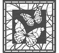 CrafTreat Reusable Butterfly Stencils for Painting on Wood, Canvas, Fabric, Wall and Tile - Stained Glass Butterflies Stencils -6x6 Inch - DIY Art and Craft Stencils for Painting on Glass