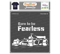 CrafTreat Reusable Car Stencils for Painting on Wood, Canvas, Paper, Fabric, Floor, Wall and Tile - Dare to be Fearless -6x6 Inch - DIY Art and Craft Stencils for Home Decor - Car Stencil