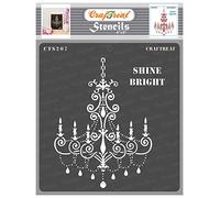 CrafTreat Reusable Chandeliers Stencil for Painting on Wood, Canvas, Paper, Fabric, Floor, Wall and Tile - Shine Bright -6x6 Inch - DIY Art and Craft Stencils for Home Decor