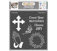 CrafTreat Reusable Christian Stencils for Painting on Wood, Canvas, Paper, Fabric, Floor and Tile - Choose Joy - 12x12 Inch Religious Stencils and Templates for Painting - Quote Painting Stencils