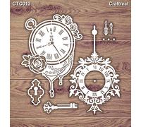 CrafTreat Reusable Clock Embellishments for Crafting - Clock and Pocketwatch - Size: 5.5X6 Inches - Clock Face Embellishments for Card Making and Scrapbooking - Lasercut Chipboard Clock