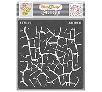 CrafTreat Reusable Crackle Stencils for Painting on Wood, Canvas, Paper, Fabric, Floor, Wall and Tile - Crocodile Crackle - 6x6 Inch - DIY Art and Craft Stencils Crackle - Texture Template
