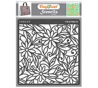 CrafTreat Reusable Daisy Flower Stencils for Painting on Wood, Canvas, Paper, Fabric, Floor, Wall and Tile - Daisy with Leaf Background - 6x6 Inch - DIY Art and Craft Stencils for Painting Flowers
