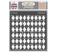 CrafTreat Reusable Diamond Painting Stencil for Painting on Wood - Harlequin Script -12x12 Inch - Pattern Stencils for Painting on Canvas - Script Stencils and Templates for Painting
